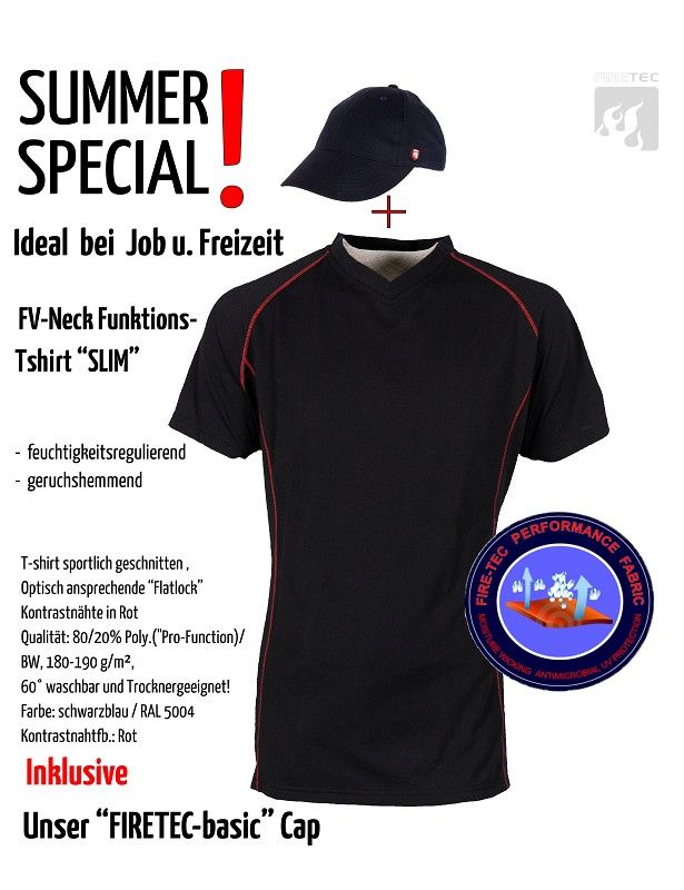 T-Shirt SLIMLINE-PRO incl. CAP FIRETEC