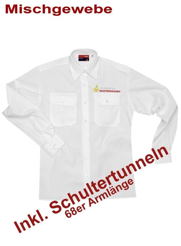 Diensthemd BaWü extra langer Arm m. Stick Ortsname